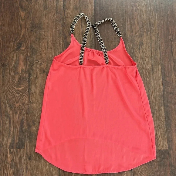 Pink Tank Top with Chain Detail | Charlotte Russe Tank Top | Hot Pink | Chains - Picture 2 of 6